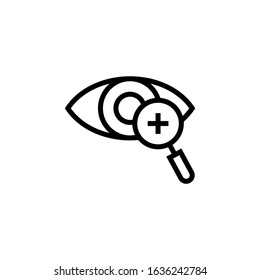 Ophthalmology icon vector in linear, outline style isolated on white background, Vector icon eps 10