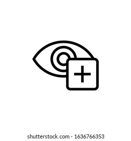 Ophthalmology icon vector in linear, outline style isolated on white background, Vector icon eps 10