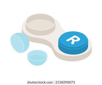 Ophthalmology isometric composition with isolated image of eyesight aid vector illustration