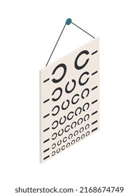 Composición isométrica oftalmológica con imagen aislada de ilustración vectorial de dispositivo médico