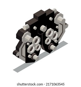 Ophthalmology isometric composition with isolated image of eyesight aid on blank background vector illustration