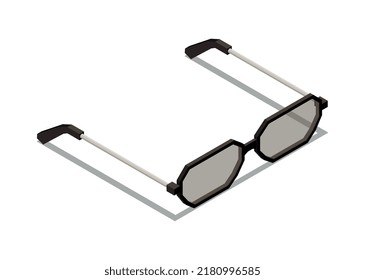 Composición isométrica de la oftalmología con imagen aislada de ayuda visual en ilustración vectorial de fondo en blanco