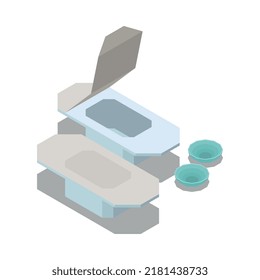 Composición isométrica de la oftalmología con imagen aislada de ayuda visual en ilustración vectorial de fondo en blanco