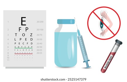 Oftalmología oculista conjunto de corrección de la visión Anatomía del ojo con tabla de examen 