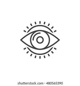 Ophthalmology symbol. eye line icon, outline vector logo illustration, linear pictogram isolated on white