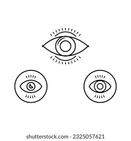 Ophthalmology symbol. Eye logo design inspiration. Line Eye icon vector.