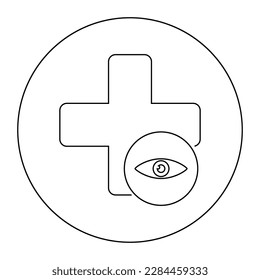 Ophthalmology vector linear icon.Isolated on white background