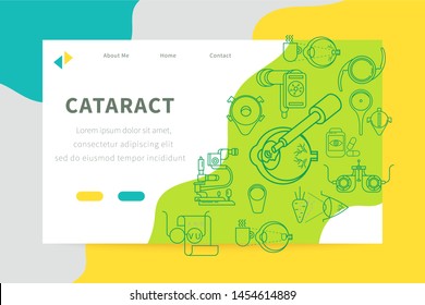 Ophthalmology, vision check, cataract vector illustration.  The concept of eye health. Can be used for landing page, template, user interface, web, mobile app, poster, banner, flyer.