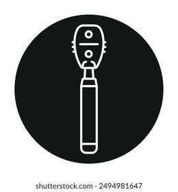 Ophthalmoscope line black icon. Sign for web page, mobile app, button, logo. Vector isolated button. Editable stroke.