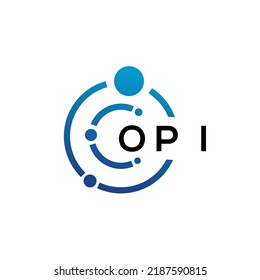 OPI letter technology logo design on white background. OPI creative initials letter IT logo concept. OPI letter design.