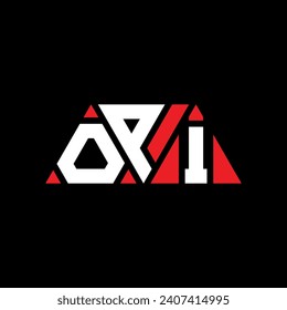 Logo-Design des OPI-Dreiecks mit Dreiecksform. Logo-Design-Monogramm des OPI-Dreiecks OPI Dreieck-Vektorlogo-Vorlage mit roter Farbe. Das dreieckige OPI-Logo Einfach, elegant und luxuriös.