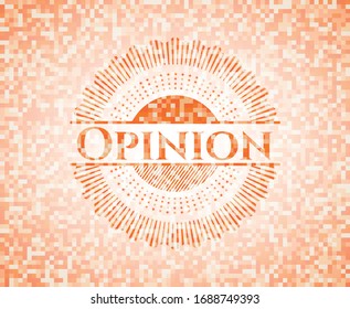 Opinion abstract orange mosaic emblem