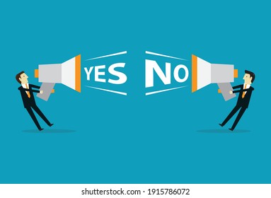 Opinion Announcements Do Not Match, Vector Illustration In Flat Style