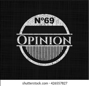 Opinion chalk emblem, retro style, chalk or chalkboard texture