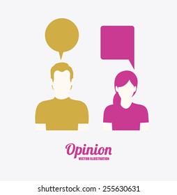 opinion desing over white background vector illustration.