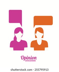 opinion desing over white background vector illustration.