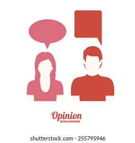 opinion desing over white background vector illustration.