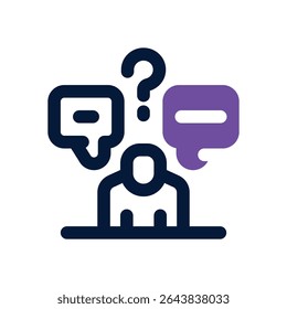 opinion duotone icon. Sleek and modern vector icon for websites, mobile apps, marketing materials, and corporate design. Fully scalable and ready to use.
