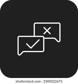 Opinion Feedback icon with black filled line style. review, comment, survey, service, message, experience, chat. Vector illustration