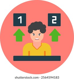 Opinion Flat Multi Color Vector Icon Design