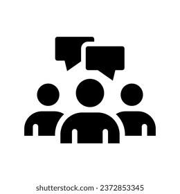 gráfico vectorial de ilustración de icono de glifo de opinión. Ilustración de elemento simple gráfico vectorial, adecuado para aplicaciones, sitios web y presentaciones aisladas en fondo blanco