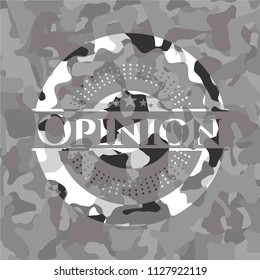 Opinion grey camouflaged emblem