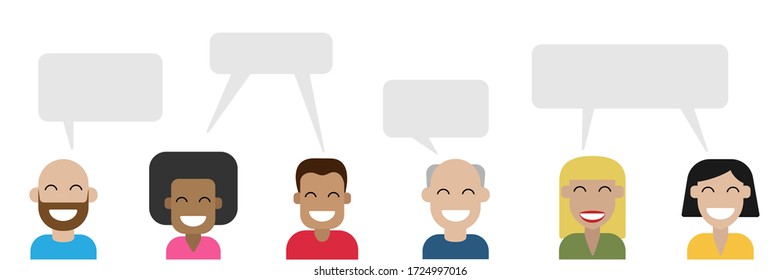 opinion of a group of people, people on a white background vector