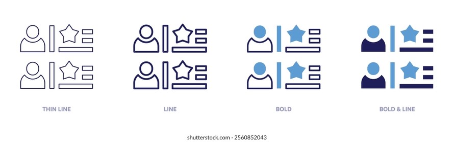 Opinion icon in 4 different styles. Thin Line, Line, Bold, and Bold Line. Duotone style. Editable stroke.