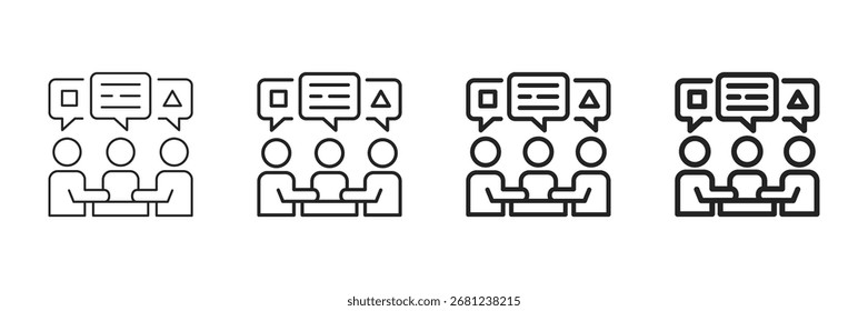 Conjunto de iconos de opinión Colección de estilo de línea diferente