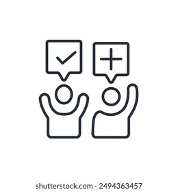 Vector de opinión. Icono de estilo lineal.Trazo editable.Símbolo de estilo para uso Diseño web,logotipo.Ilustración de símbolo.