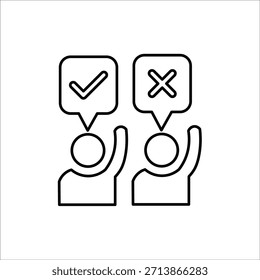 Iconos de opinión. Ilustración vectorial de línea simple