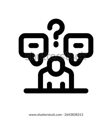 opinion line icon. Clean and minimalist vector icon for websites, mobile apps, presentations, and logos. Fully scalable and customizable for any project.