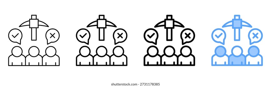 Opinion Mining Icon Different Style Outline Collection Set