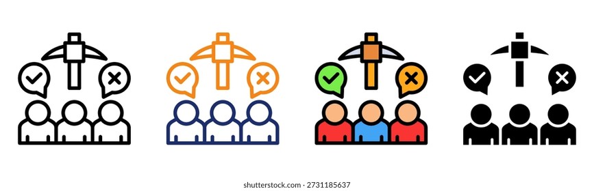 Opinion Mining Icon Multiple Style Vector Illustration