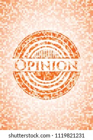 Opinion orange mosaic emblem