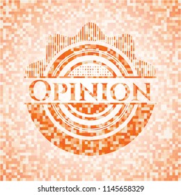 Opinion orange mosaic emblem