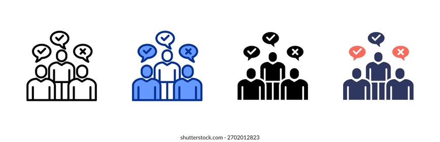 Opinion Poll icon set multiple style collection