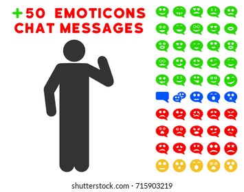Opinion Pose icon with colored bonus emotion pictograph collection. Vector illustration style is flat iconic elements for web design, app user interfaces, messaging.