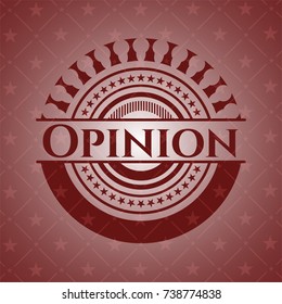 Opinion red emblem. Retro