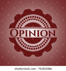 Opinion red emblem. Retro