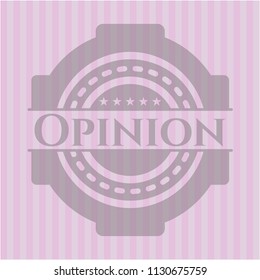 Opinion retro style pink emblem