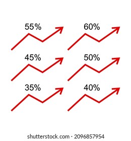 Opinion rising arrow icon on Bar Chart Stats
