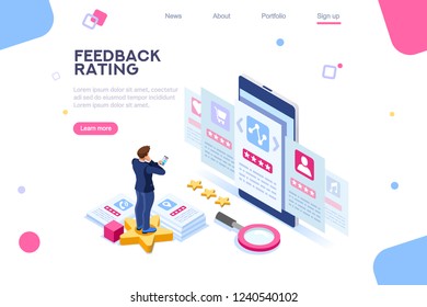 Opinion, User Choice Support To Approve Human Rate. Measurement Experience Images. Vote And Evaluation. Isolated Status Of Business Recommendation. Web Recommend Background, Flat Isometric Vector