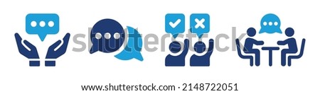 Opinion vector. Communication icon set. Vector illustration