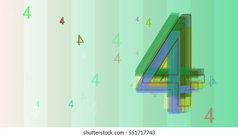opinion at vivid Number 4 vector background, mixed mark over power