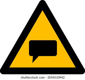 Ilustración vectorial de advertencia de opinión. Ilustración plana de diseño icónico de la advertencia de opinión, aislado en un fondo blanco.