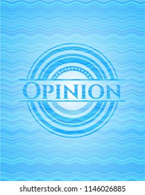Opinion water wave representation emblem background.