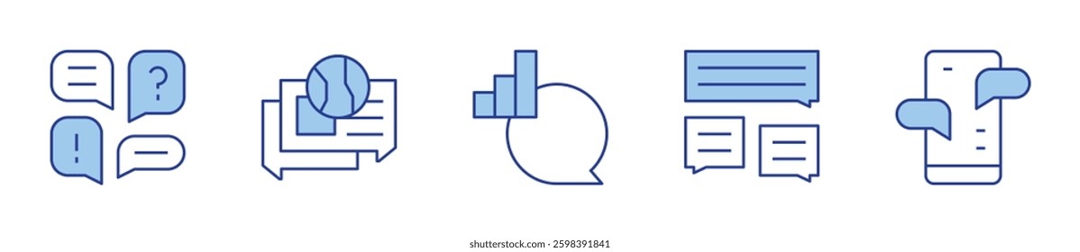 opinions, chat. Chat Icon vector illustration. Line Duotone style. Editable stroke.