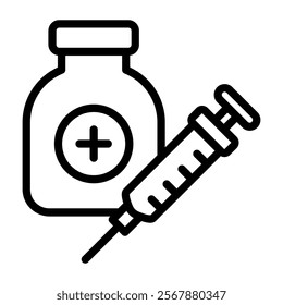 Opioid Icon Lineal Style Vector Illustration