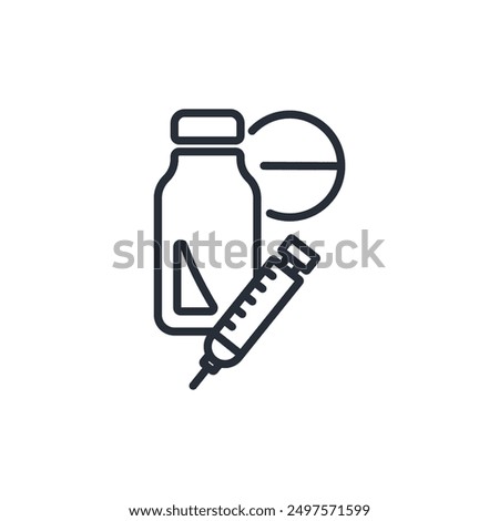 opioid icon. vector.Editable stroke.linear style sign for use web design,logo.Symbol illustration.
